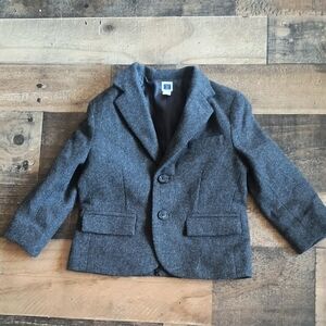 Janie and Jack Wool Blend Charcoal Blazer Coat Jacket Sz 18-24 Months Toddler